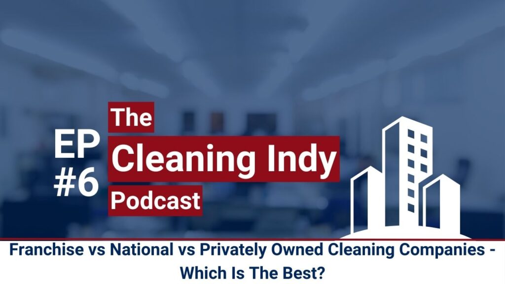 Podcast hosts discussing cleaning industry standards and tips on the Cleaning Indy Podcast.