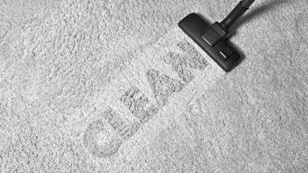 A professional cleaning technician meticulously cleaning a carpet in an educational institution, signifying excellent commercial carpet cleaning services.